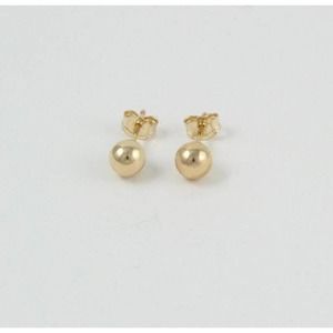 10K Real Gold Ball Stud Earrings, Minimalist Hypo Allergenic Tiny Studs